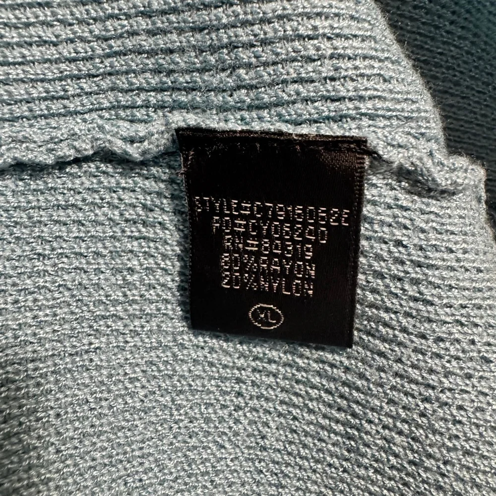 XL Cyrus Blue Open Front Knit Cardigan Sweater - Picture 6 of 10